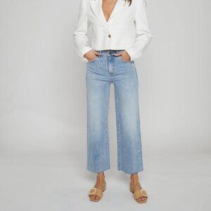 NWT Oliver Logan Aberdeen HighRise WideLeg Light Indigo Worn 28 *Sold out online